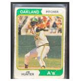 1974 TOPPS BASEBALL JIM HUNTER #7 OAKLAND ATHLETIC