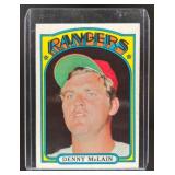 1972 TOPPS BASEBALL DENNY MCLAIN #210 TEXAS RANGER