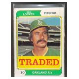 1974 TOPPS BASEBALL BOB LOCKER TRADED #62T OAKLAND