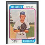 1974 TOPPS BASEBALL TOMMY JOHN #451 LOS ANGELES DO