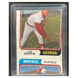 1974 TOPPS MISPRINT TOM GRIFFIN #256 MISCUT MISPRI