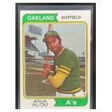 1974 TOPPS BASEBALL JESUS ALOU #654B OAKLAND ATHLE