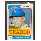 1974 TOPPS BASEBALL MIKE MARSHALL TRADED #73T LOS