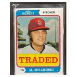 1974 TOPPS PETE RICHERT #348T TRADED ST. LOUIS CAR