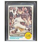 1973 TOPPS A.L. PLAYOFFS: HENDRICK SCORES WINNING