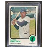 1973 TOPPS GATES BROWN #508A RATED ROOKIE ERROR DE