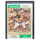 1974 TOPPS BASEBALL ROLLIE FINGERS #212 OAKLAND AT