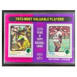 1975 TOPPS LARGE Baseball 1973 MVPs (Reggie Jackso