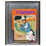 1975 TOPPS MINI HANK AARON #1 ATLANTA BRAVES
