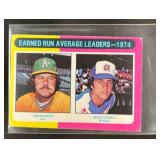 1975 TOPPS MINI 1974 ERA LEADERS JIM HUNTER BUZZ C