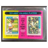 1975 Topps Mini 1974 MVPs (Jeff Burroughs / Steve