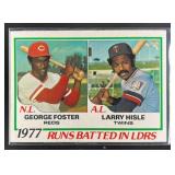 1978 TOPPS 1977 RBI LEADERS GEORGE FOSTER LARRY HI