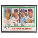 1978 Topps Baseball 1977 Victory Leaders (Steve Ca