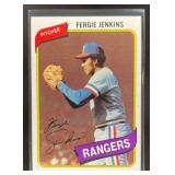 1980 TOPPS BASEBALL FERGIE JENKINS #390 TEXAS RANG