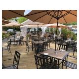 Outdoor Set of Table 4 Chairs Umbrella w Base