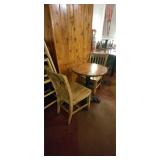 2x 24' Round Solid wood tables w Iron Base Ea.