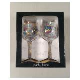 Party Time Birthday WIne Glasses - New