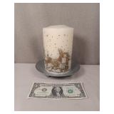Large Christmas Candle on Stand