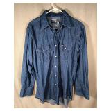 Wrangler 16 1/2' x 33' Denim Long Sleeve Shirt