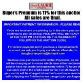 11% BUYER'S PREMIUM, PAYMENT & SHIPPING INFO HERE