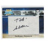 TOD SLOAN BLUE & WHITE 100TH PAPERCUTS AUTO