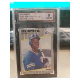 KEN GRIFFEY JR GRADED 8 NM-MT 1989 FLEER ROOKIE