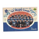 1967 MAPLE LEAFS BOXTOPPER AUTOGRAPHED THREE STARS