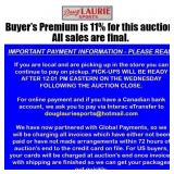 11% BUYER'S PREMIUM, PAYMENT & SHIPPING INFO HERE