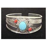 Turquoise & Coral Style Bracelet