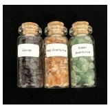 (3) Jars of Semi-Precious Stones