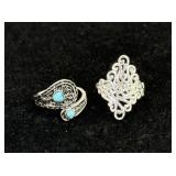 (2) Sterling Silver Rings