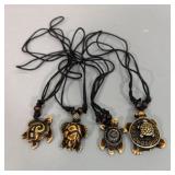 (4) Turtle Pendant Necklace