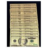(15) 24k Gold Plated US Bank Notes