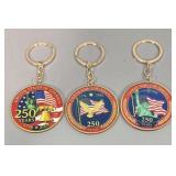 (3) 250th US Anniversary Key Chains