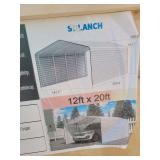 12'x20' Steel Carport. Cream color.