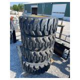 set/4 new SKS1 12-16.5 skid steer tires on wheels for NH/JD/CAT