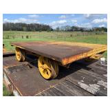 Steel yellow railroad cart