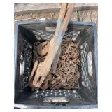 Crate of log chains and more