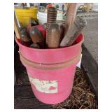 Bucket of woodworking tools