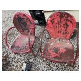 Set of vintage metal outdoor chairs
