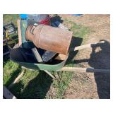 Wheelbarrow, tackle box, milk can and more