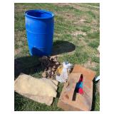 Blue Barrel full of equine polos and more