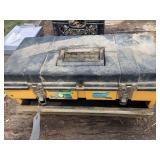 Yellow tool box with misc tools