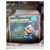 Box of vintage vinyl records