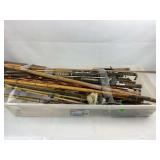 Vintage fishing poles and reels