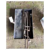 Metal tool box with drill bits