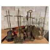 Fireplace tools and logs
