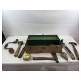 Metal tool box with tools