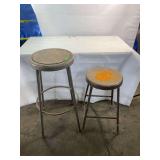 2 metal stools