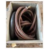 Wooden box and contents